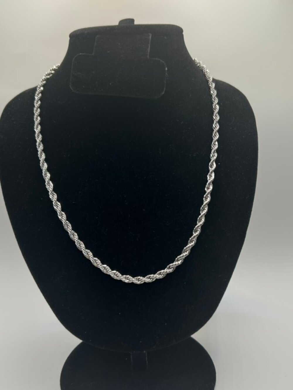 925 Real Silver Rope Chain Plated Necklace 4mm 24 Inch Mens Bold Never Fade